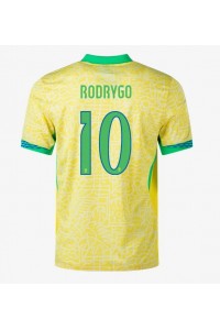 Brasil Rodrygo Goes #10 Fotballdrakt Hjemme Klær Copa America 2024 Korte ermer